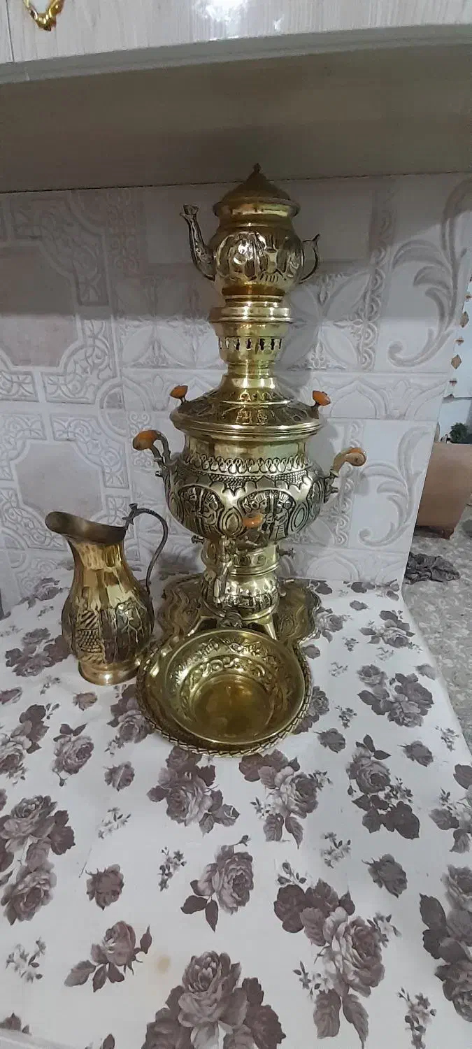 سماور سیاه قلم زیبا وانتیک نو نو اک|سماور، چایساز، قهوهساز|ارومیه, |دیوار