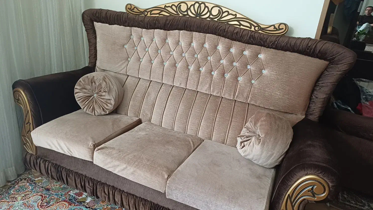 دو دست راحتی هفت نفره و ال|مبلمان خانگی و میز عسلی|قزوین, |دیوار