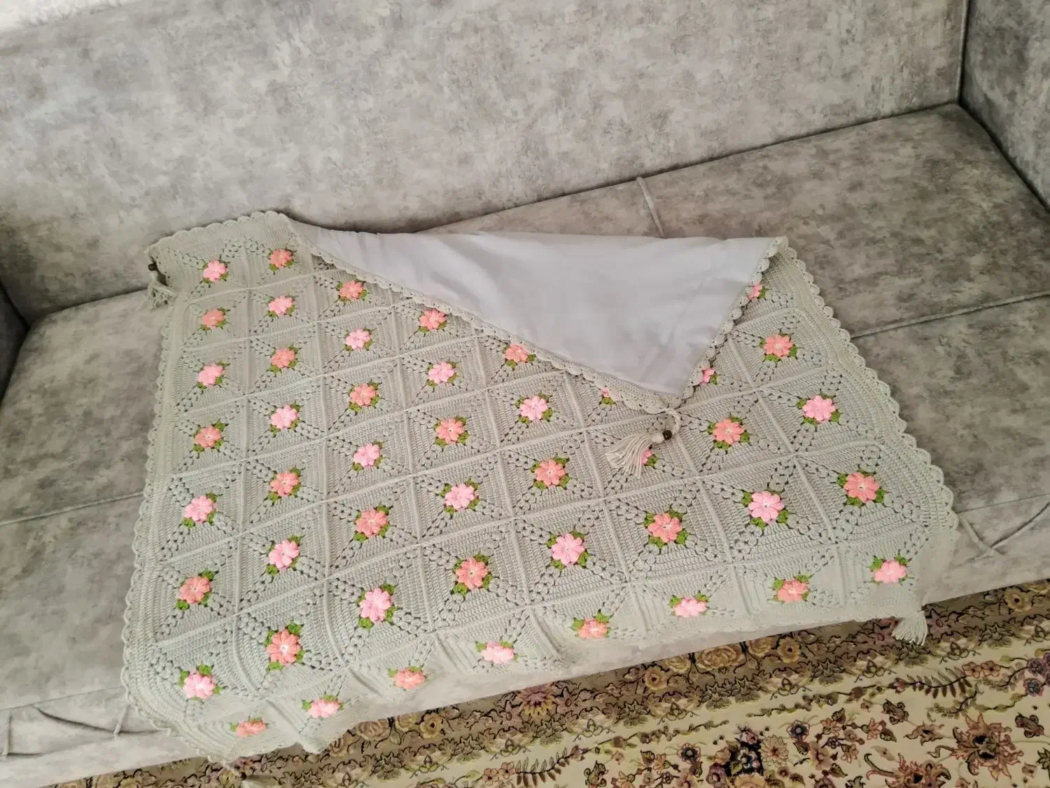 پتو بافتنی گلبرجسته|اسباب و اثاث بچه|نیشابور, شهرک اندیشه|دیوار