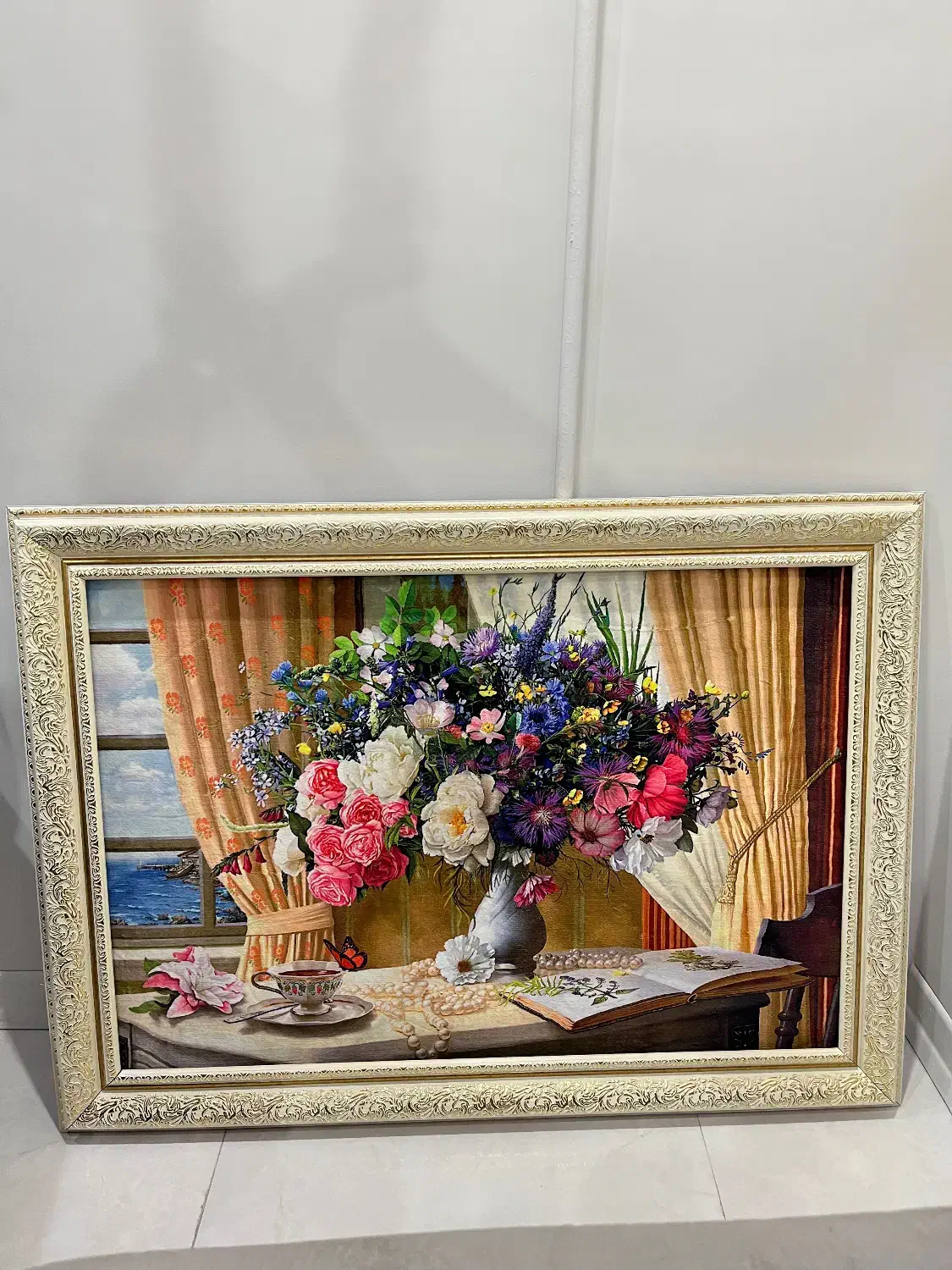 تابلو فرش ماشینی طرح جدید گلدان و پنجره|تابلو فرش|اهواز, فولادشهر|دیوار