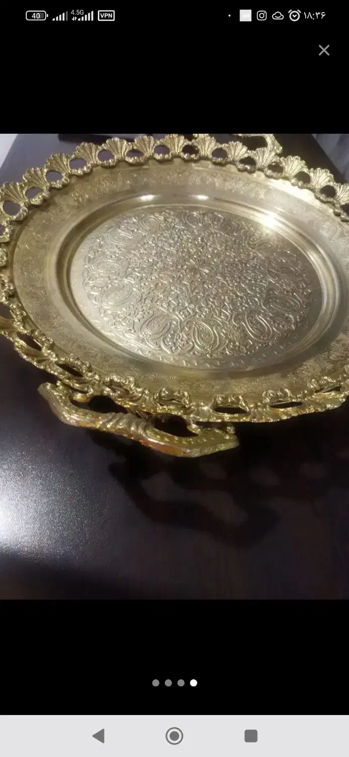 جا میوه‌ای و مجسمه و سینی برنجی فلاکس چای|مجسمه، تندیس، ماکت|ری, فیروزآبادی|دیوار