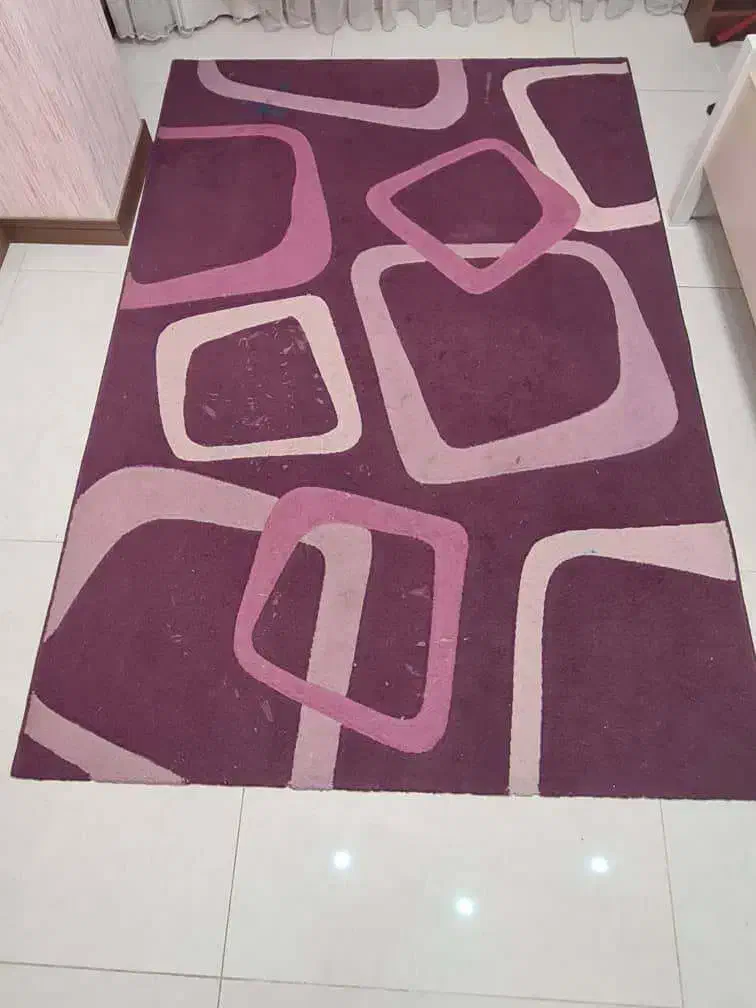 فرش ماشینی طرح مدرن با رنگ‌های بنفش و صورتی|فرش|اصفهان, آبشار|دیوار