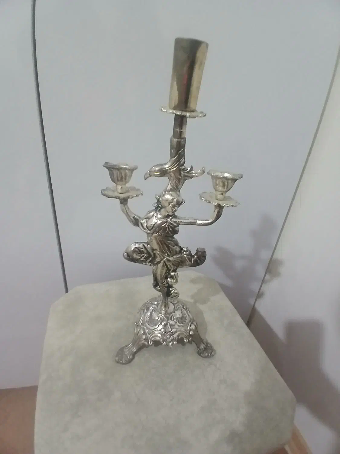 آینه کنسول با شمعدان برنزی|بوفه، ویترین، کنسول|تبریز, |دیوار