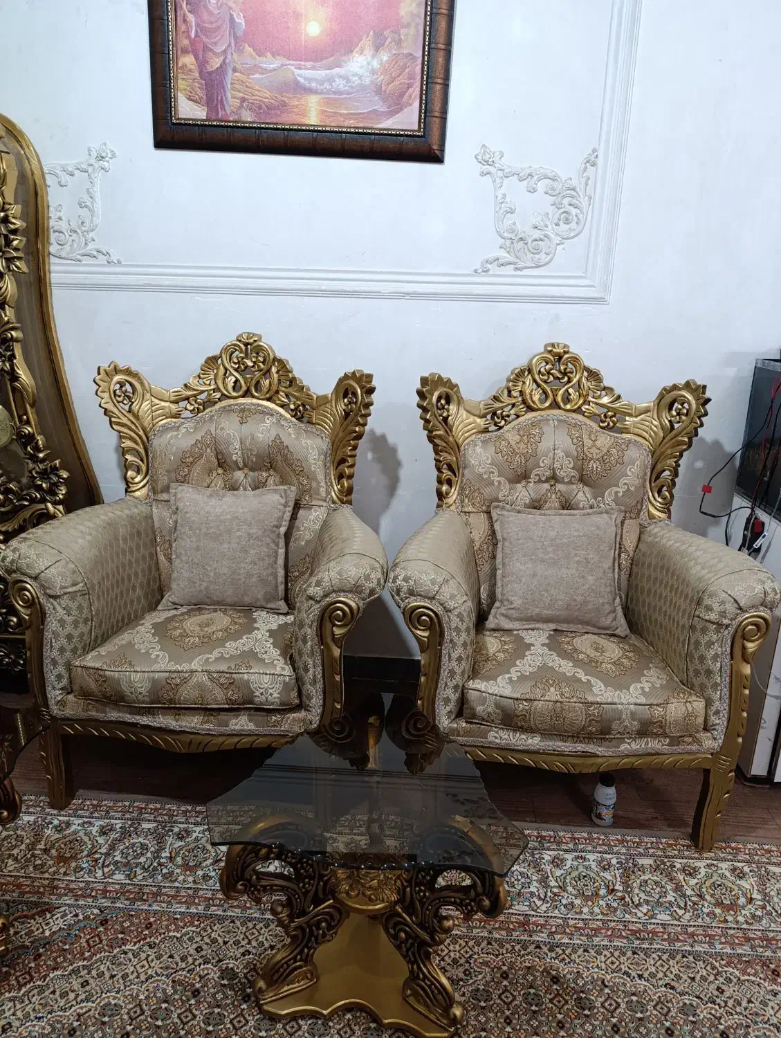 مبلمان سلطنتی 7 نفره در حدنو تمام چوب راش|مبلمان خانگی و میز عسلی|ورامین, ورامین|دیوار