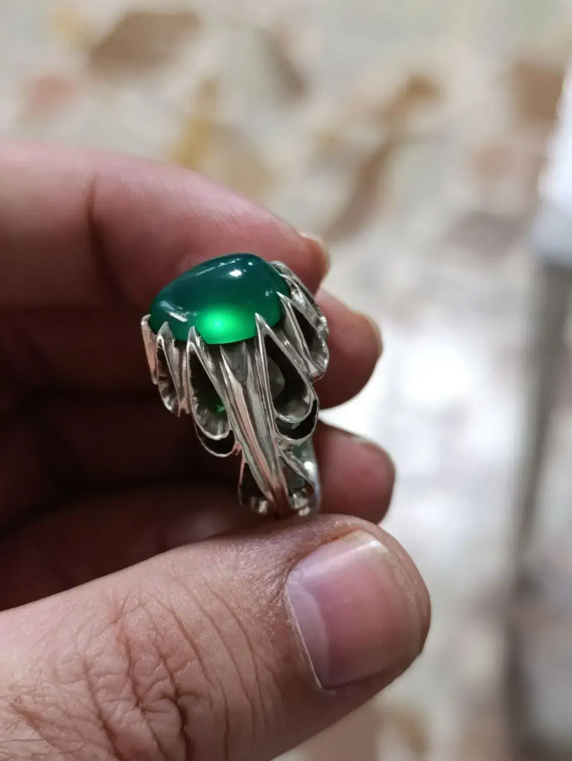 انگشتر فدیوم سبز|جواهرات|کرمانشاه, |دیوار