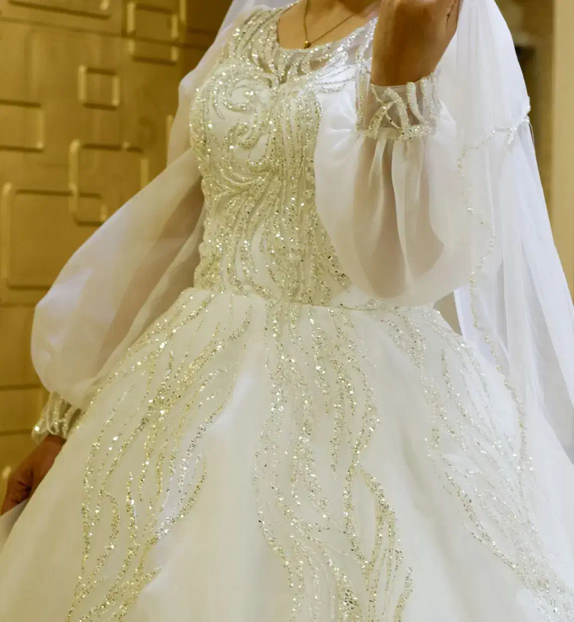 لباس عروس نونو تن نخورده خودم دوختم|لباس|قم, صدوق|دیوار