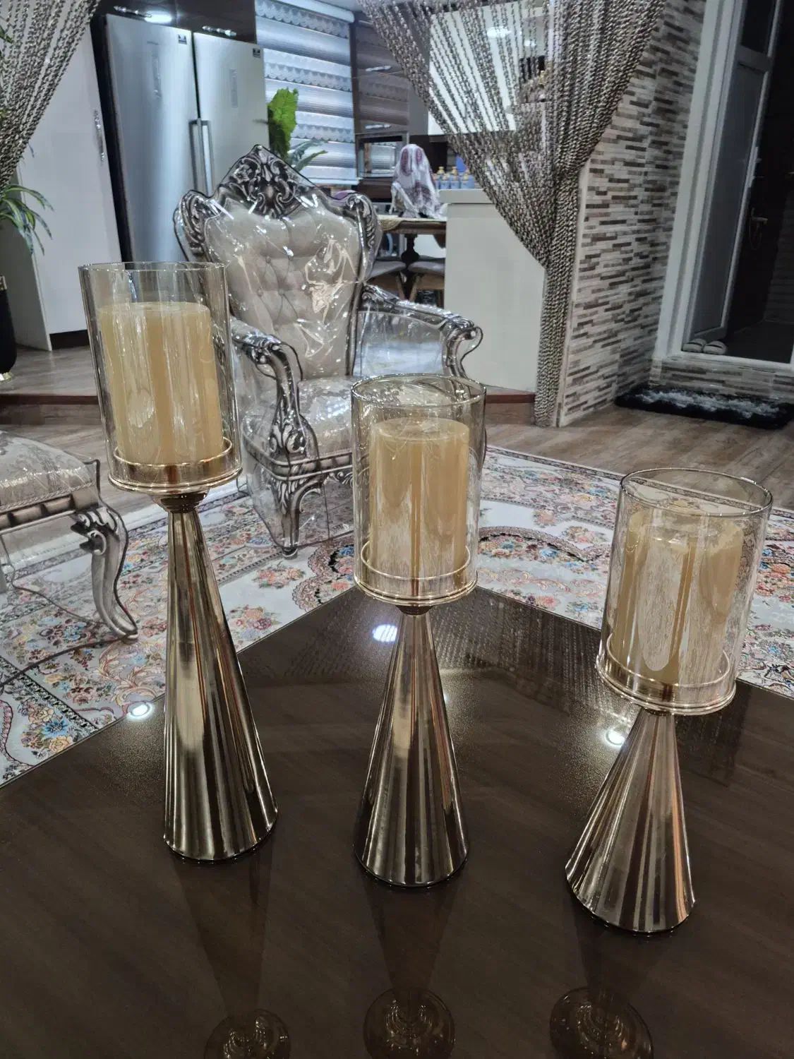 جاشمعی طلایی رنگ سه عدد|صنایع دستی و سایر لوازم تزئینی|اهواز, گلستان|دیوار