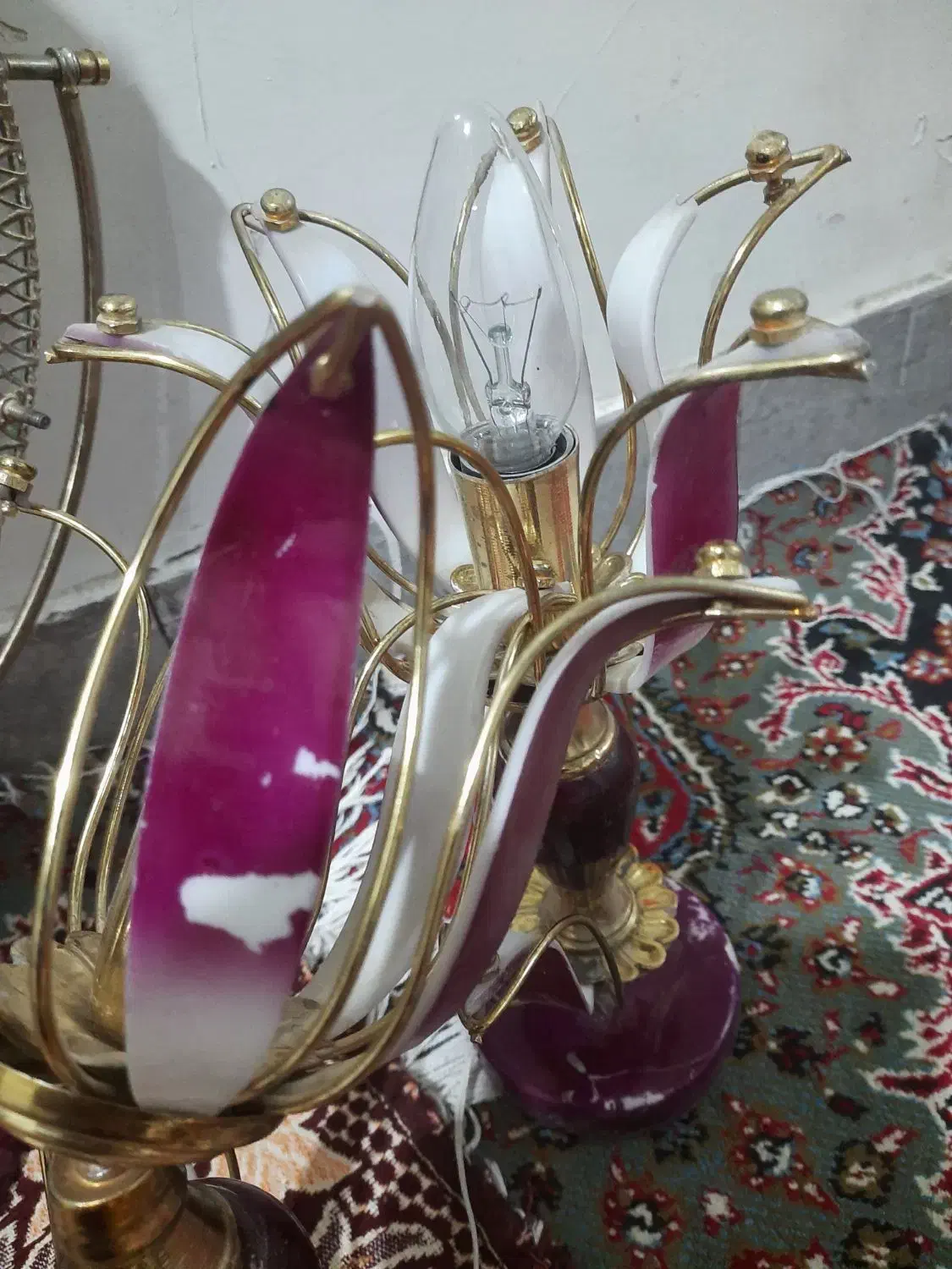 آینه شمعدان قدیمی برنجی عتیقه|کلکسیون اشیاء عتیقه|بروجرد, |دیوار