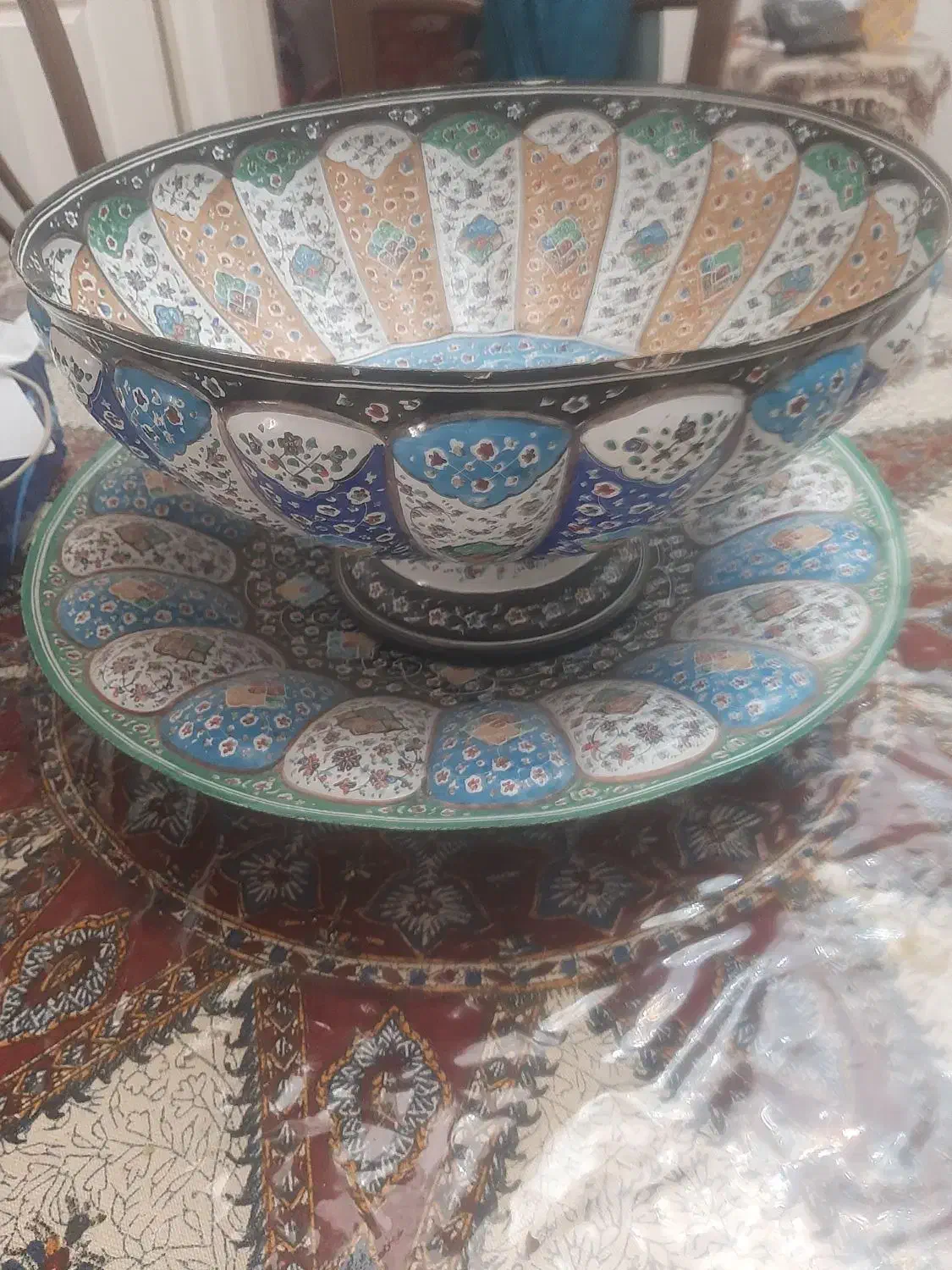 کاسه مسی مینا|کلکسیون اشیاء عتیقه|تهران, شهر زیبا|دیوار