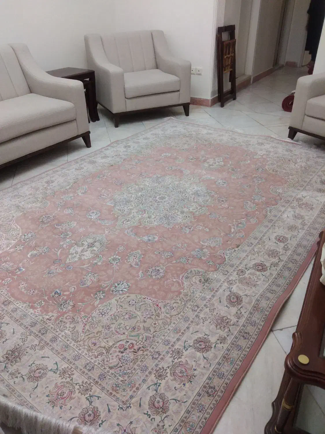 فرش شش متری ابریشم اردهال مشهد گلبهی مشابه نو|فرش|تهران, مجیدیه|دیوار