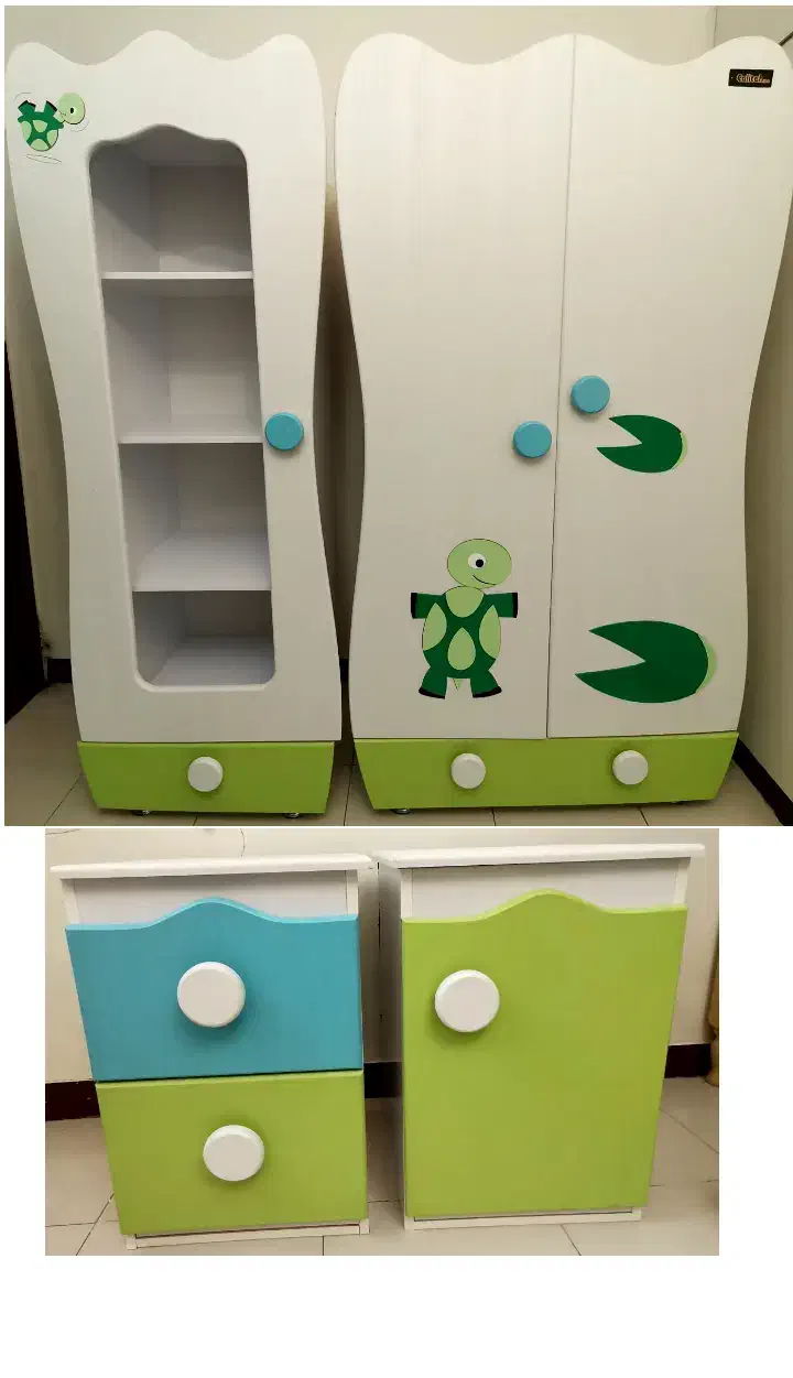 کمد لباسی ویترین و دو پا تختی  کودک طرح لاک پشت|اسباب و اثاث بچه|شیراز, معالی‌آباد|دیوار