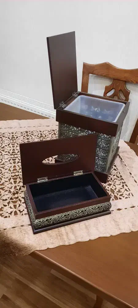 ست سطل زباله و جای دستمال کاغذی بسیار زیبا|صنایع دستی و سایر لوازم تزئینی|رشت, نیکمرام|دیوار