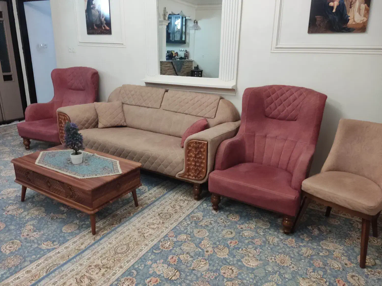 مبل هفت نفره|مبلمان خانگی و میز عسلی|اسفرورین, |دیوار