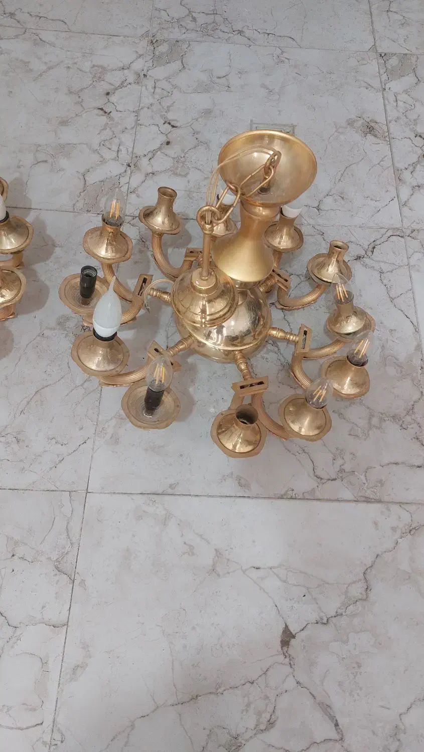 فروش وخریدلوسترهای طلایی فردیس اندیشه....|لوستر و چراغ آویز|اندیشه, اندیشه فاز ۲|دیوار