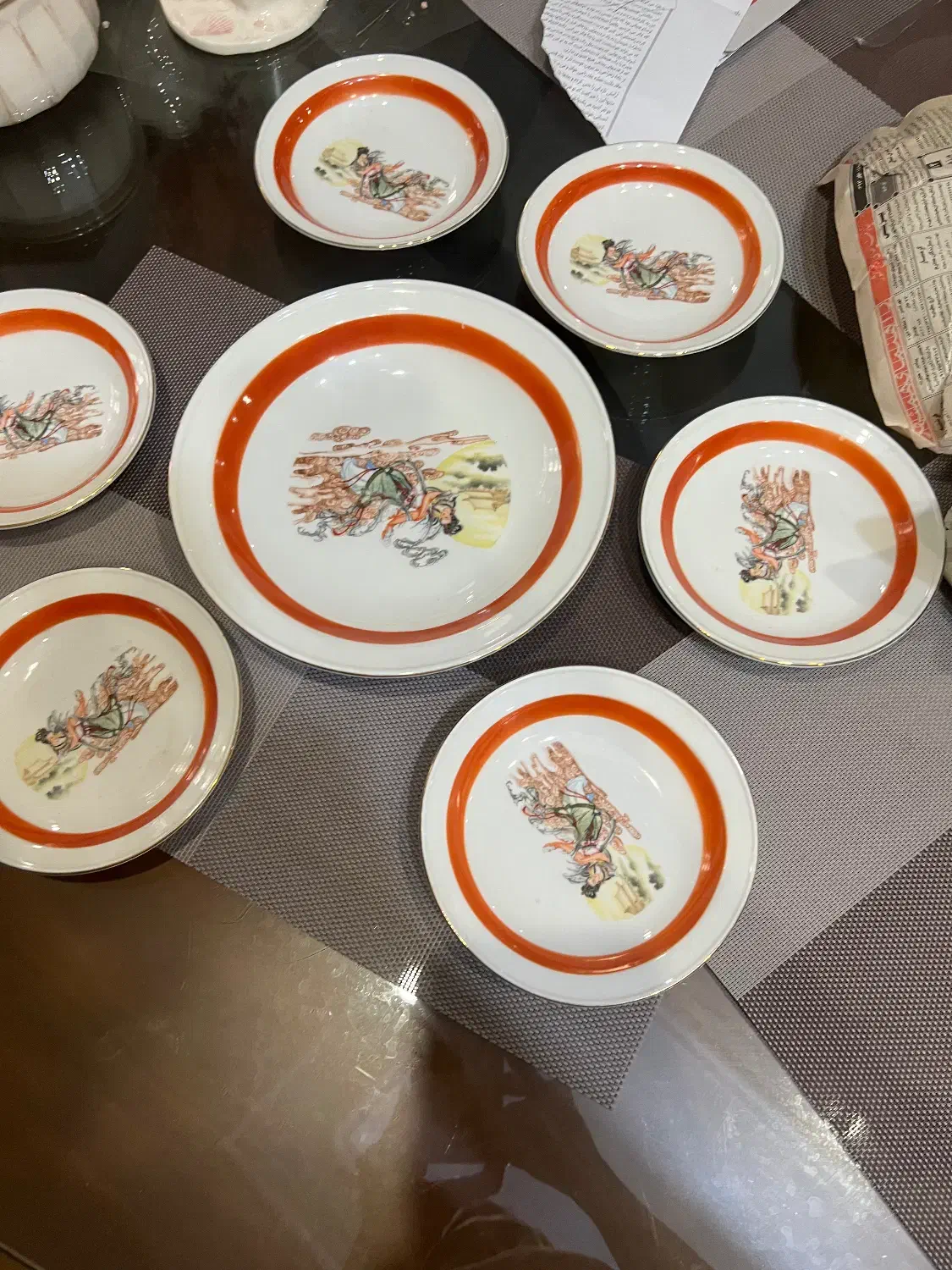 ظرف هفت تیکه عتیقه بسیار زیبا|کلکسیون اشیاء عتیقه|ساری, |دیوار