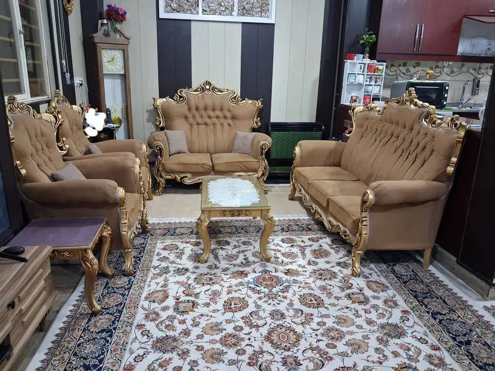 .مبل سلطنتی ۷ نفره..مبل ال ۶ نفره نو|مبلمان خانگی و میز عسلی|ایذه, |دیوار