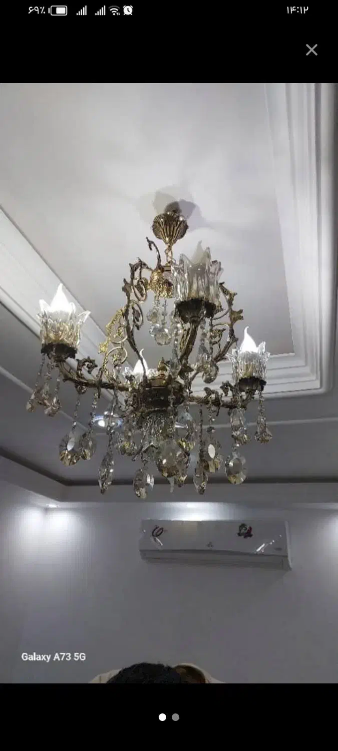 2 عدد لوستر برنزی اصل|لوستر و چراغ آویز|خرمآباد, |دیوار