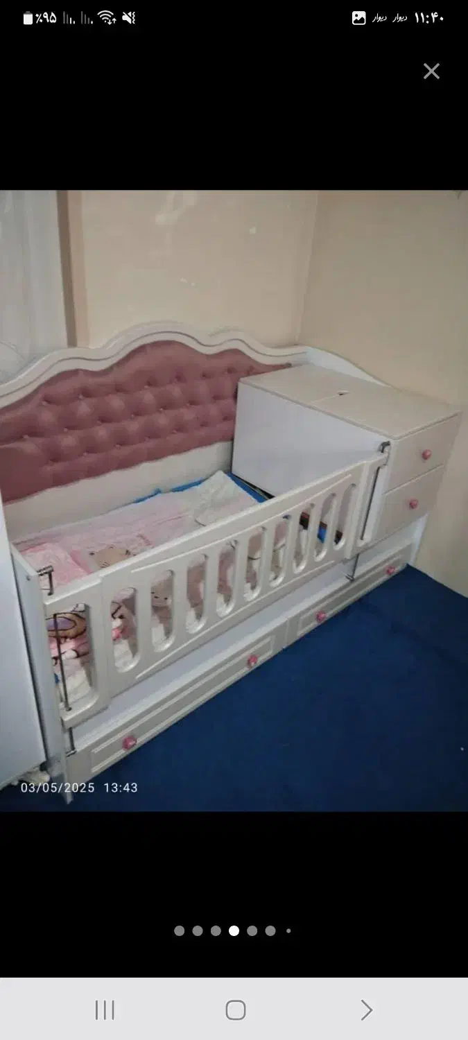 تخت خواب نوزاد نوجوان وکیوم لمسه|تخت و سرویس خواب|تهران, شهید رجایی|دیوار