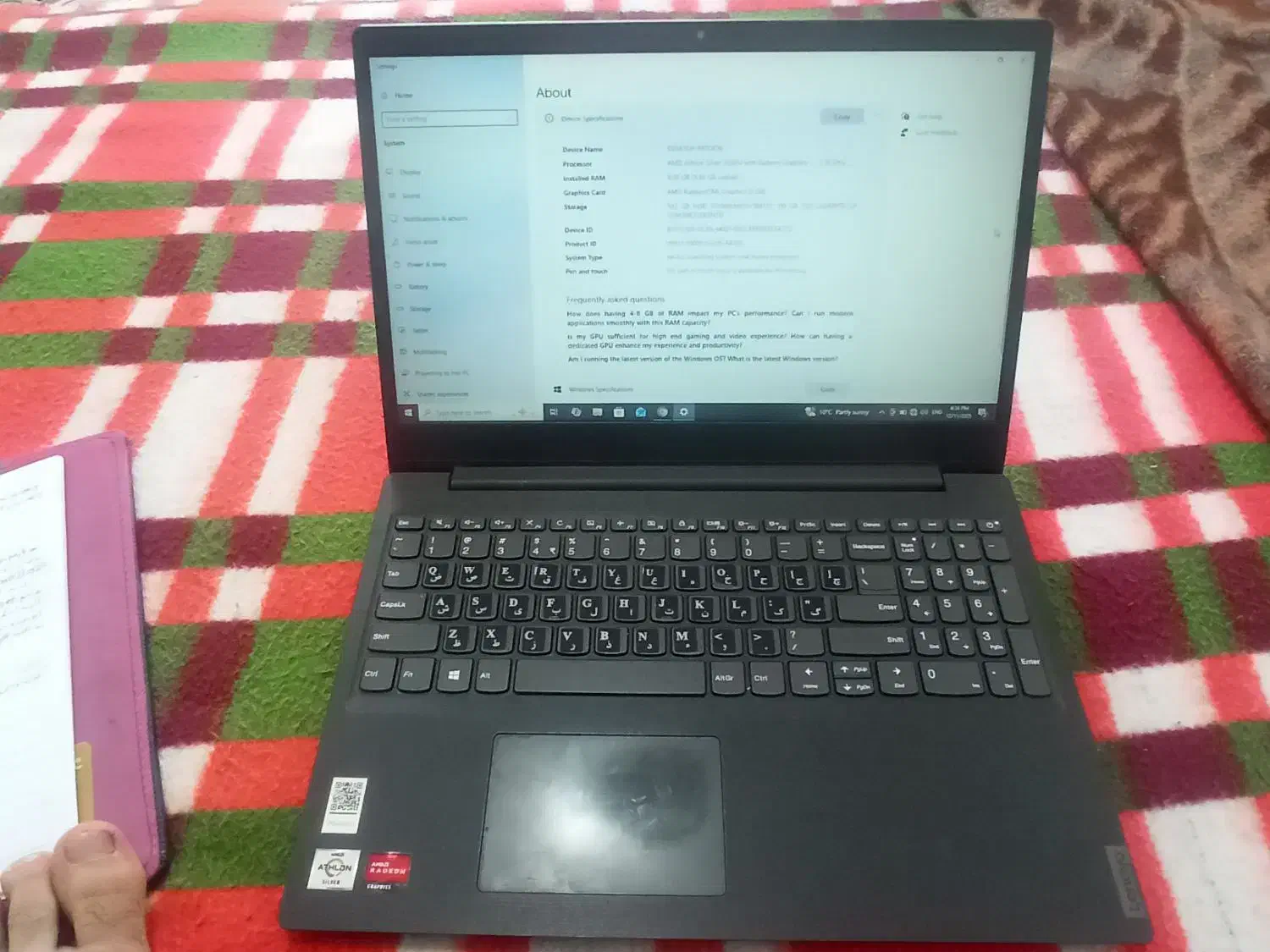 لپتاب لنوو ویندوز ده در حد نو|رایانه همراه|تبریز, |دیوار