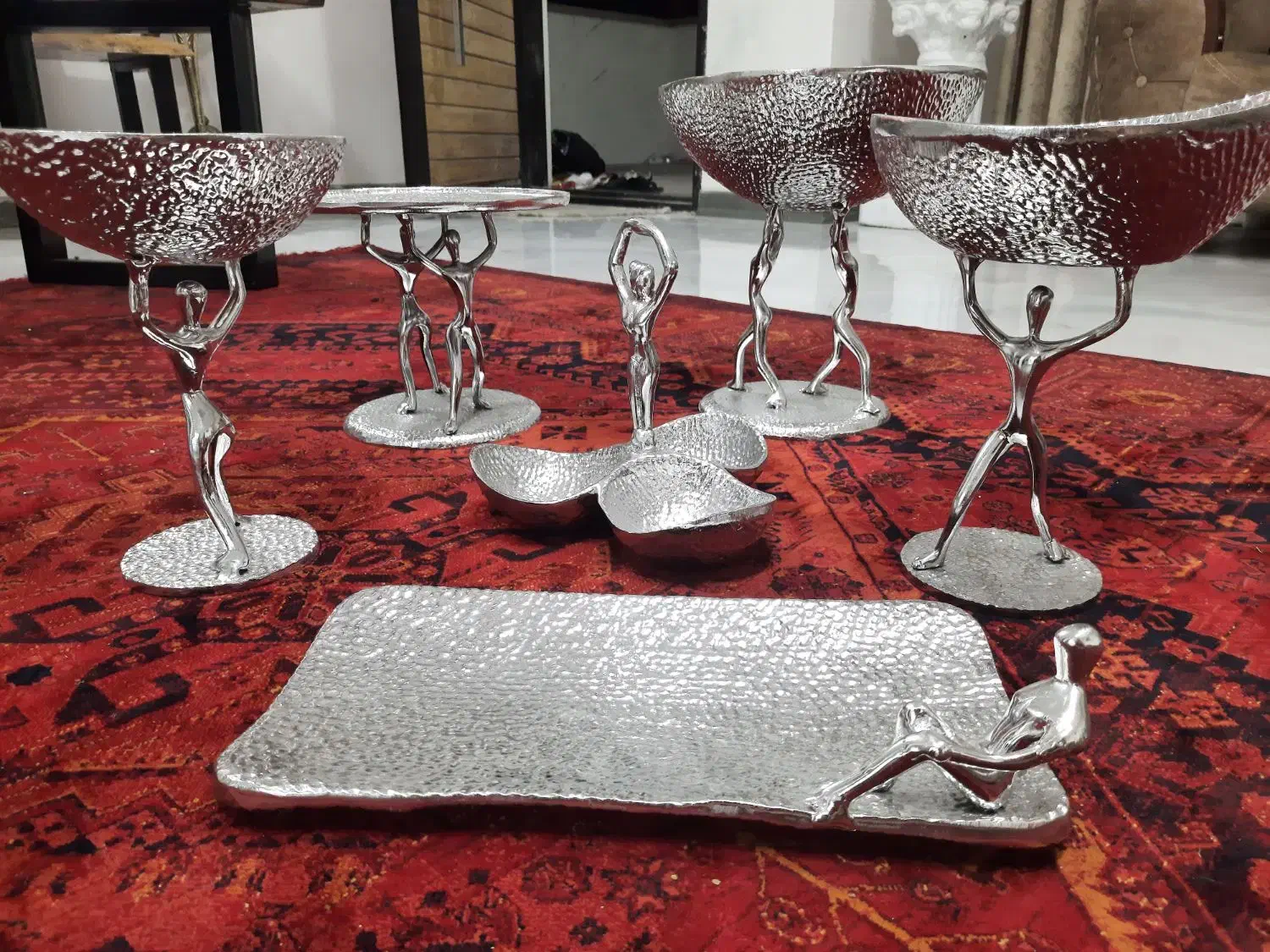 ست پذیرایی نقره ای|ظروف سرو و پذیرایی|دوگنبدان, |دیوار