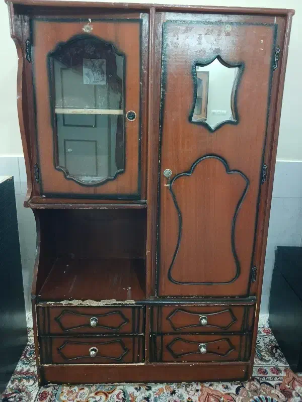 کمد چوبی|جاکفشی، کمد، دراور|اصفهان, کوجان|دیوار