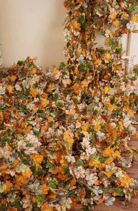 برگ پاییزی ریسه ای|گل مصنوعی|کردکوی, |دیوار