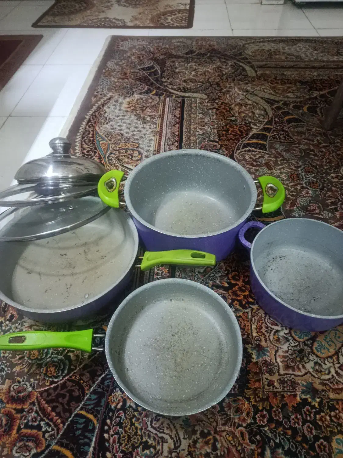 سرویس قابلمه گرانیتی بنفش|ظروف پخت‌وپز|مشهد, نوید|دیوار