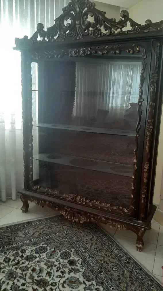 بوفه چوبی بزرگ|بوفه، ویترین، کنسول|مشهد, شهرک رازی (شهرک غرب)|دیوار