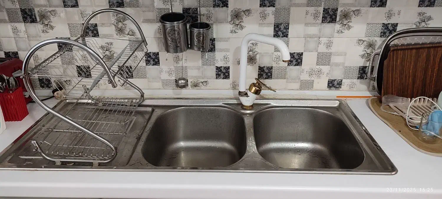 سینک شیر روشویی آب چکان جا قاشقی وسایل در حد نو|آبچکان و نظمدهنده ظروف|قزوین, |دیوار