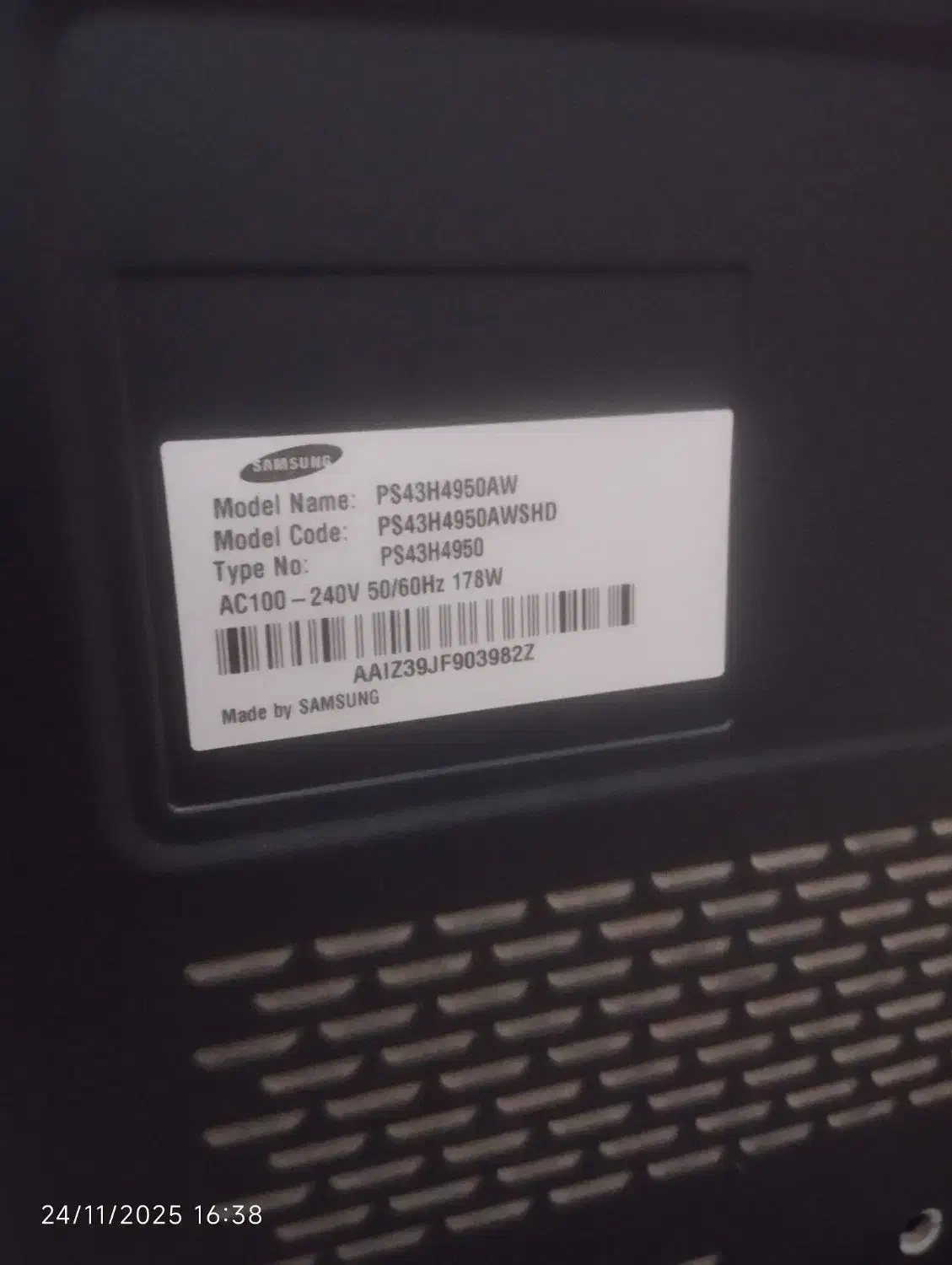 تلوزیون سامسونگ پلاسما ۴۳ اینچ|تلویزیون و پروژکتور|مشهد, انصار|دیوار