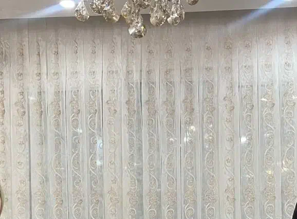 پرده بریلنت کنف بافی با والان مخمل|پرده، رانر، رومیزی|اسلام‌شهر, شهرک سعیدیه|دیوار