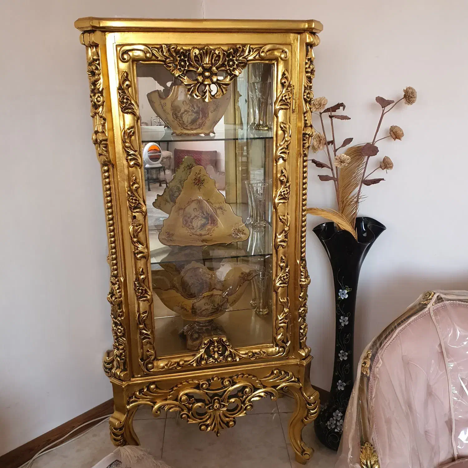 یک جفت گنجه و سرویس پذیرایی کریستال ایتالیایی|ظروف سرو و پذیرایی|مشهد, استاد یوسفی (شهرک غرب)|دیوار