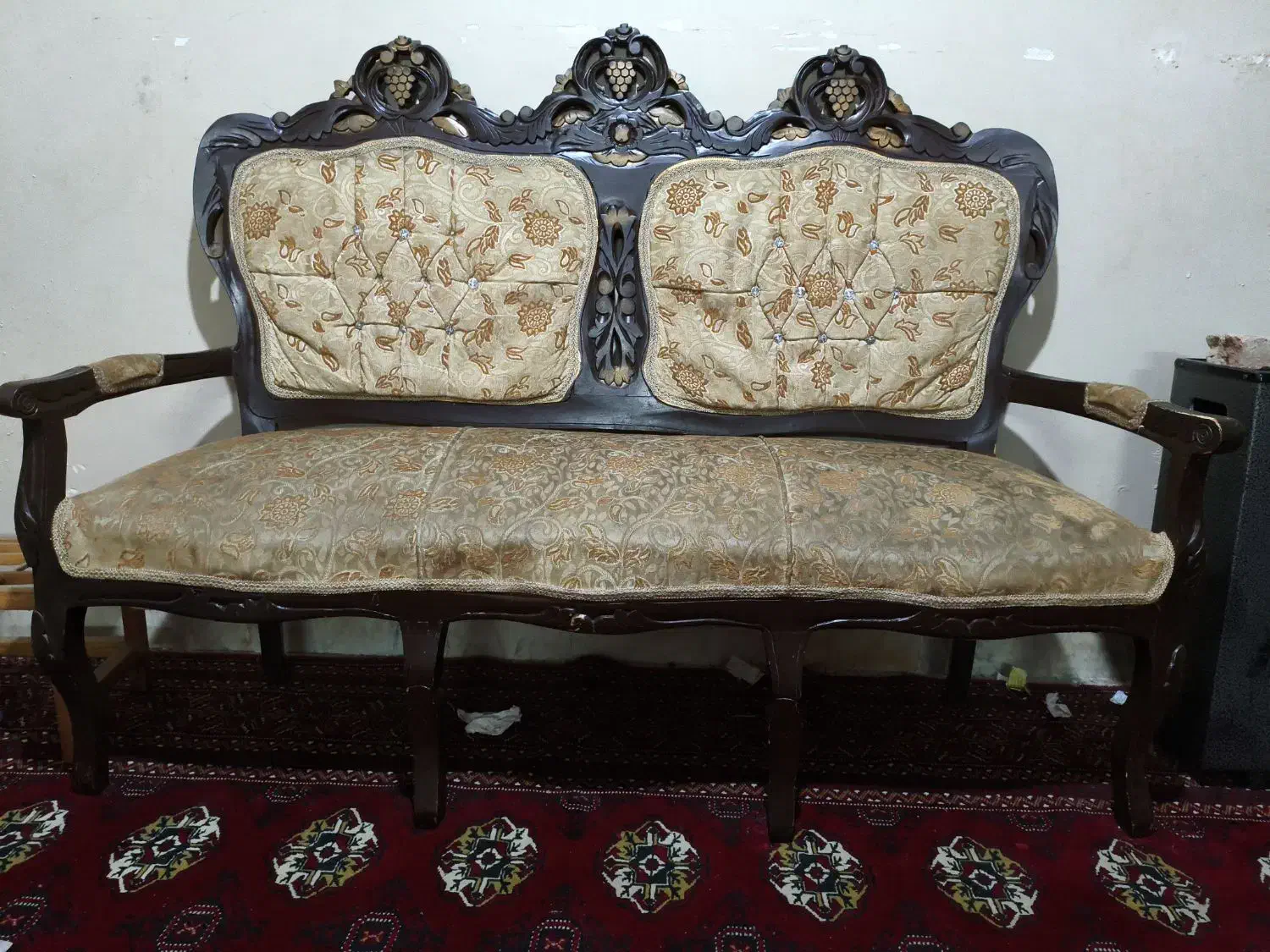 مبل سلطنتی چوب راش 9 نفره با 2میز|مبلمان خانگی و میز عسلی|گرگان, |دیوار