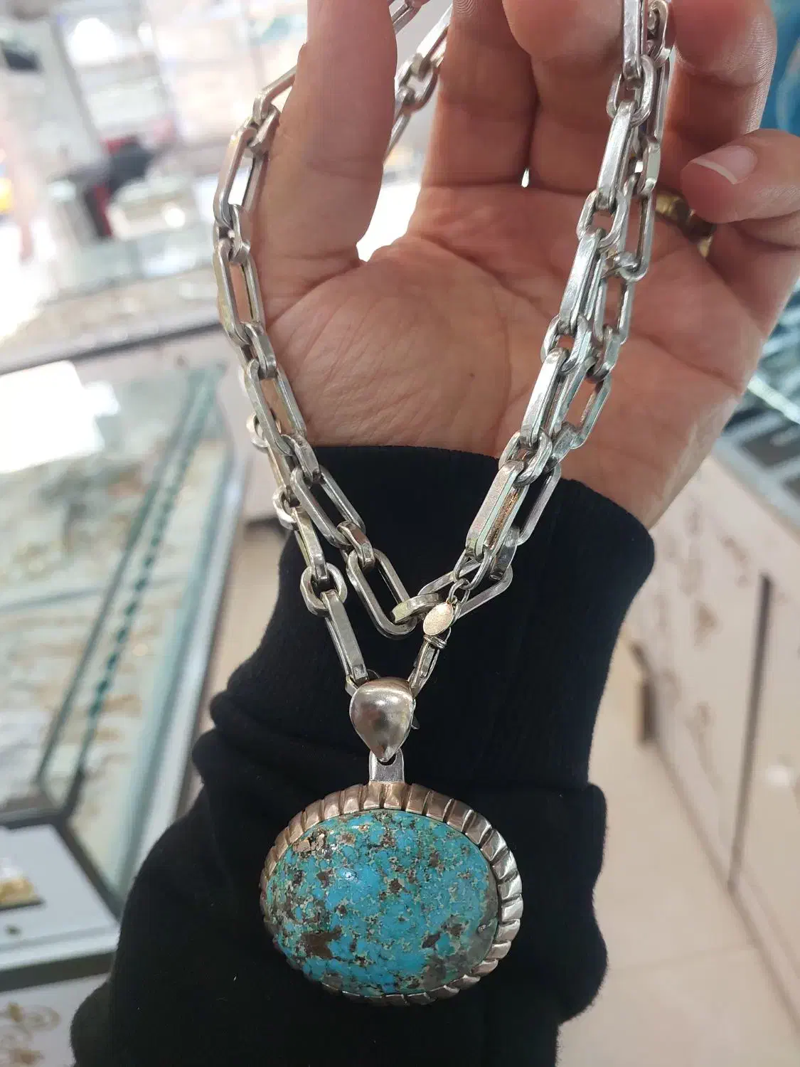 گردنبند نقره فیروزه قدیمی،انگشتر وان یکاد قدیمی|جواهرات|لواسان, |دیوار