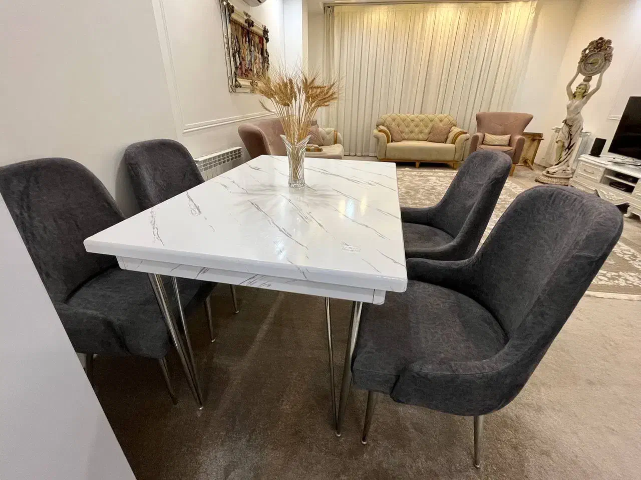 میز ناهار خوری چهار نفره|میز و صندلی غذاخوری|شیراز, ریشمک|دیوار