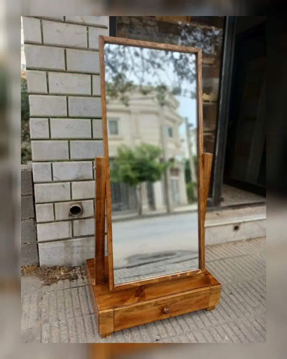 آینه قدی چوبی کشو دار|آینه|گنبد کاووس, |دیوار