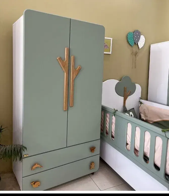 سرویس تخت و کمد نوزاد مدل شاخک سرویس کودک شاخک|تخت و سرویس خواب|کرمانشاه, |دیوار