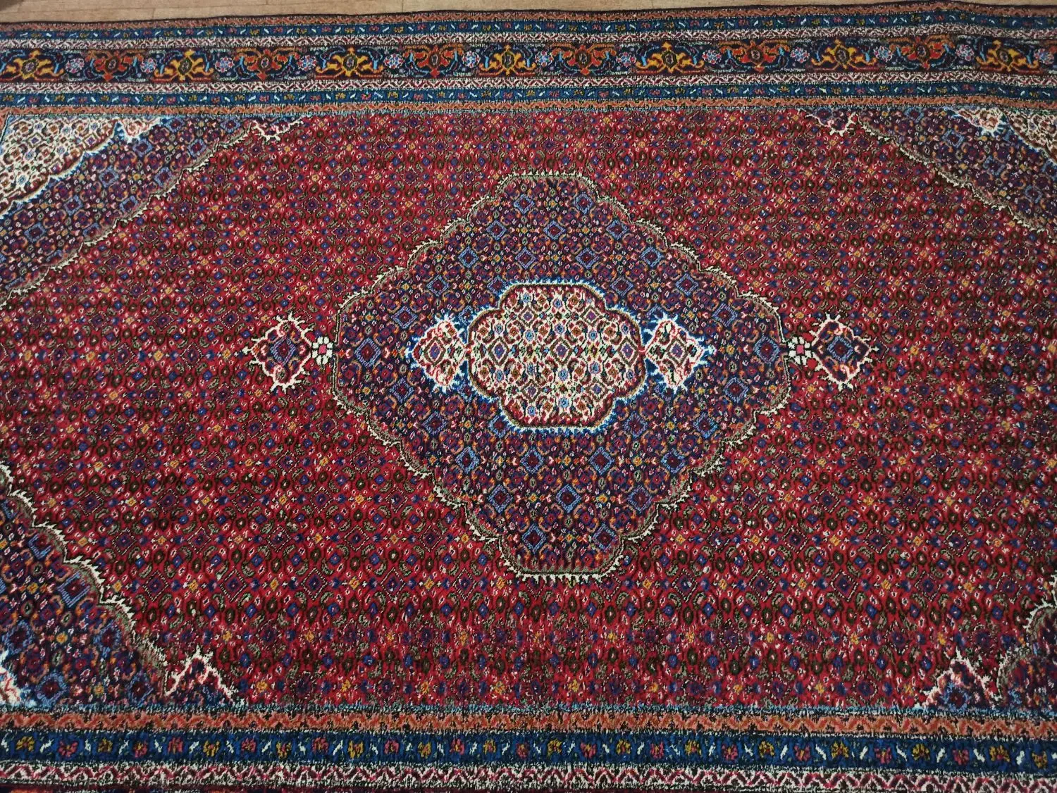 فروش دوتخته فرش دست بافت ریزه ماهی اردبیل درحدنو|فرش|مشگین شهر, |دیوار