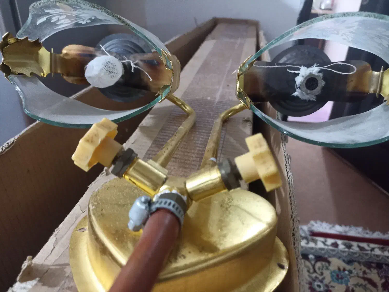 چراغ روشنایی گازی دو شعله|لامپ و چراغ|یاسوج, |دیوار