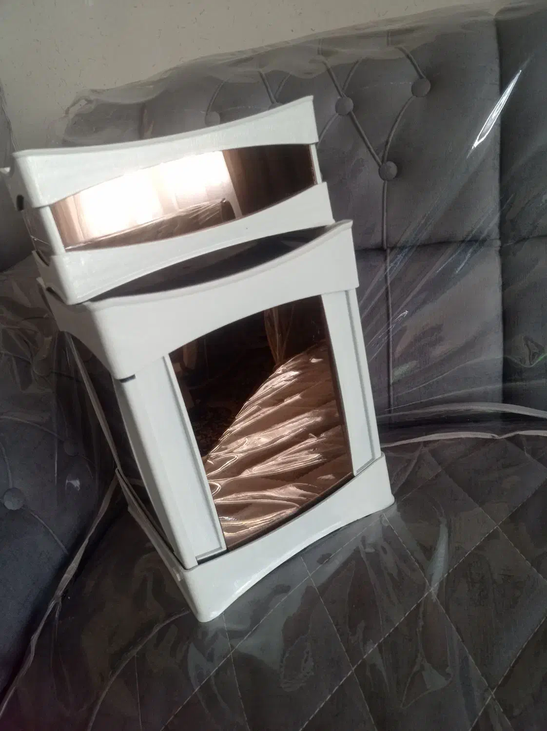 سطل وجای دستمال آینه ای|صنایع دستی و سایر لوازم تزئینی|محمدیه-قزوین, |دیوار