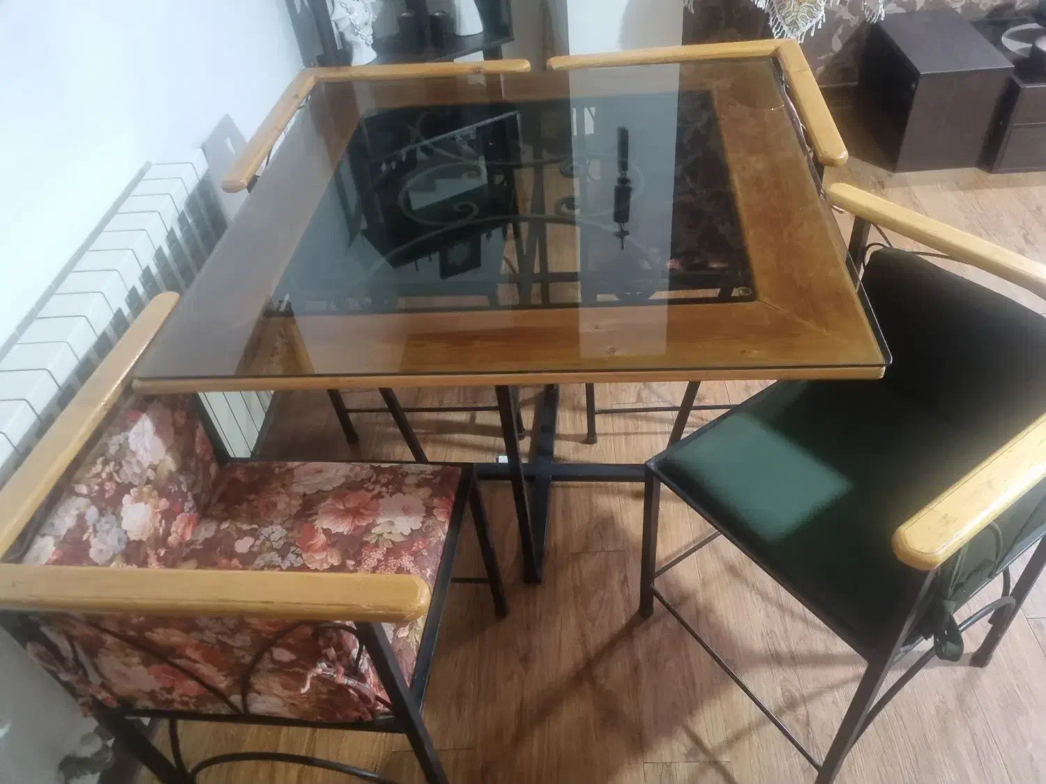 میز نهارخوری چوب و فلز|میز و صندلی غذاخوری|شاهینشهر, طالقانی|دیوار