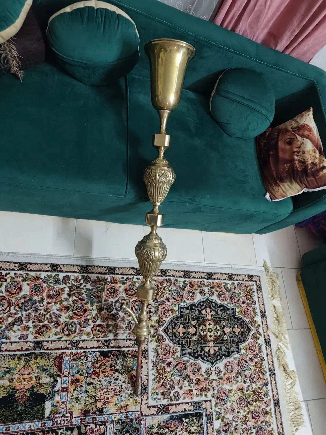 قلیون یک ونیم متری برنجی|کلکسیون و سرگرمی|تهران, مینای شمالی (مخبر)|دیوار