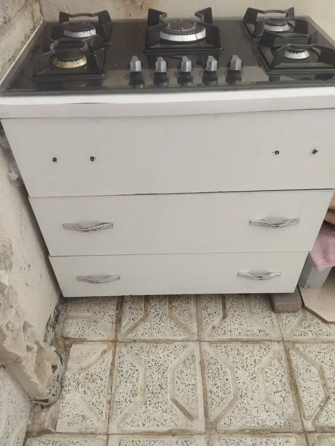 گازشیشه ای با میز سه کشویی|اجاق گاز و لوازم برقی پختوپز|مشهد, چهارچشمه|دیوار