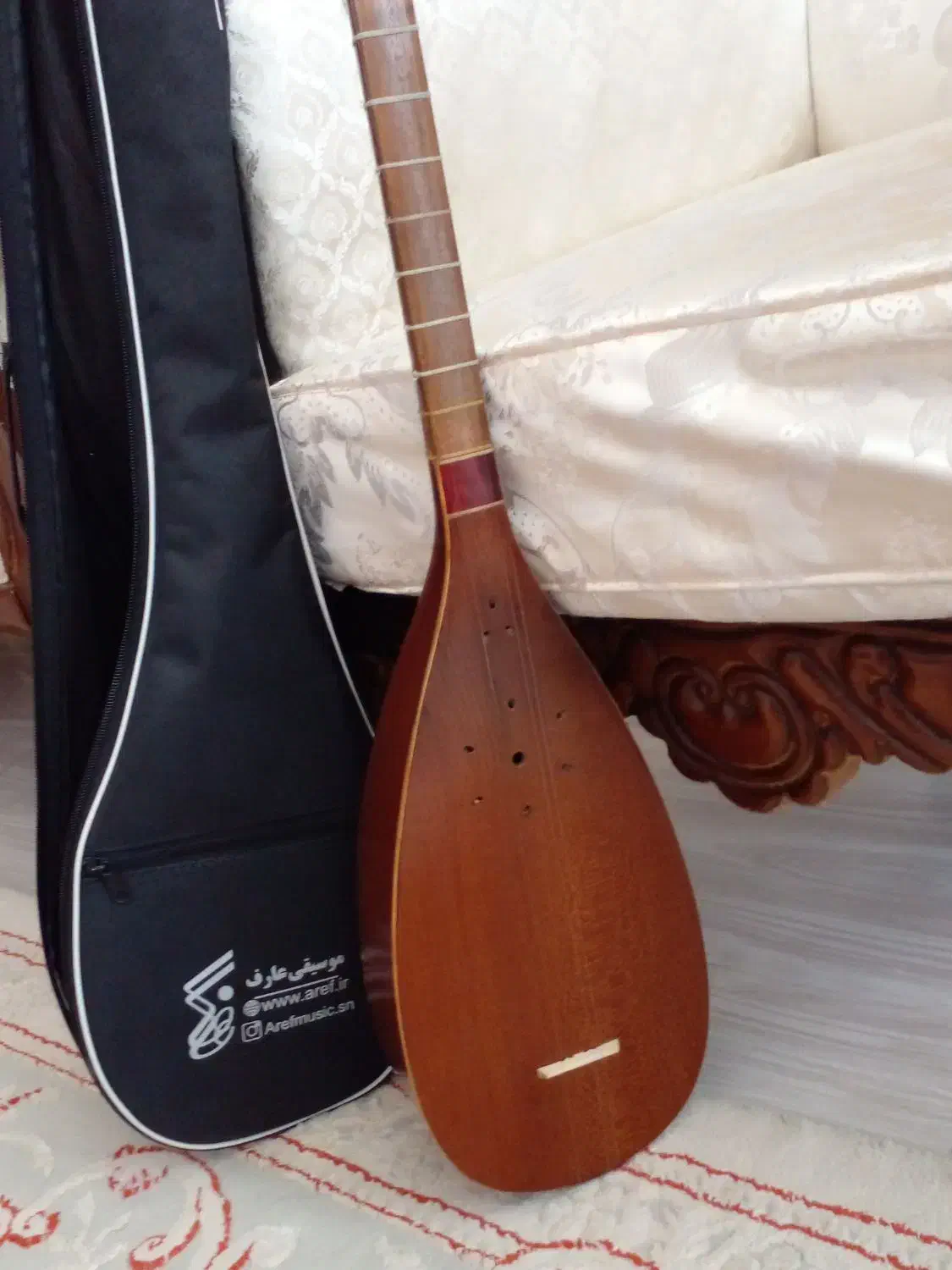 تنبور دو مهر استاد مفتاحی، مناسب مبتدی ، ۲ تکه|سازهای سنتی|رشت, لاکان|دیوار