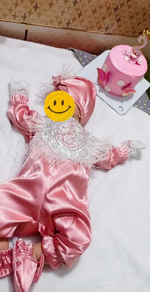 لباس ساتن نوزادی نونو|لباس|زهک, |دیوار