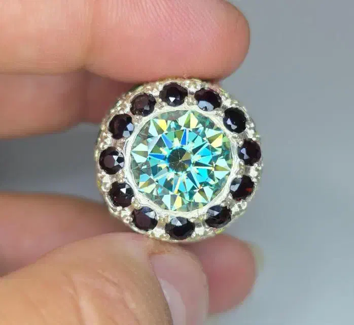 انگشتر نقره ککلکسیونی دستساز موزانایت+ سنگ طبیعی|جواهرات|تهران, بلوار کشاورز|دیوار