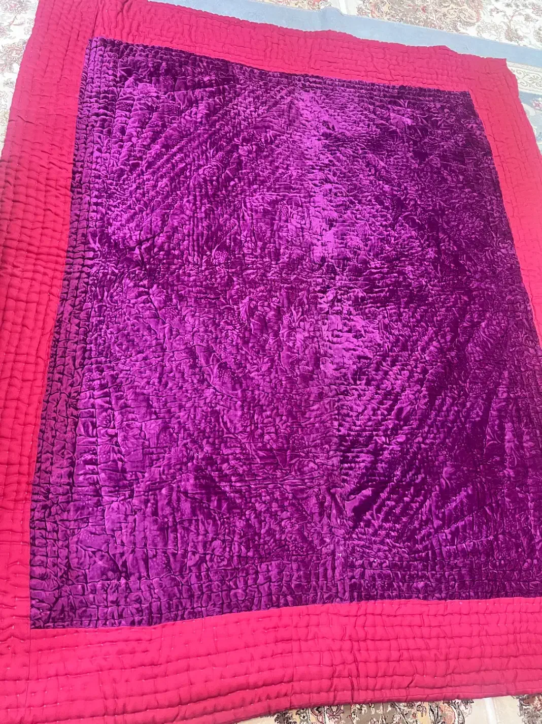 لحاف مخمل نو بدون استفاده|رختخواب، بالش، پتو|سیرجان, |دیوار