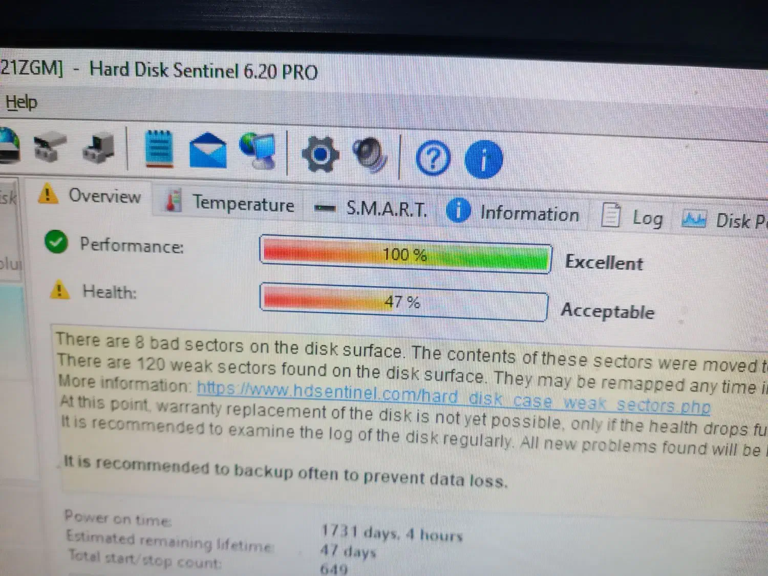 هارد یک ترا ، سلامت ۴۷ درصد|قطعات و لوازم جانبی رایانه|گنبد کاووس, |دیوار