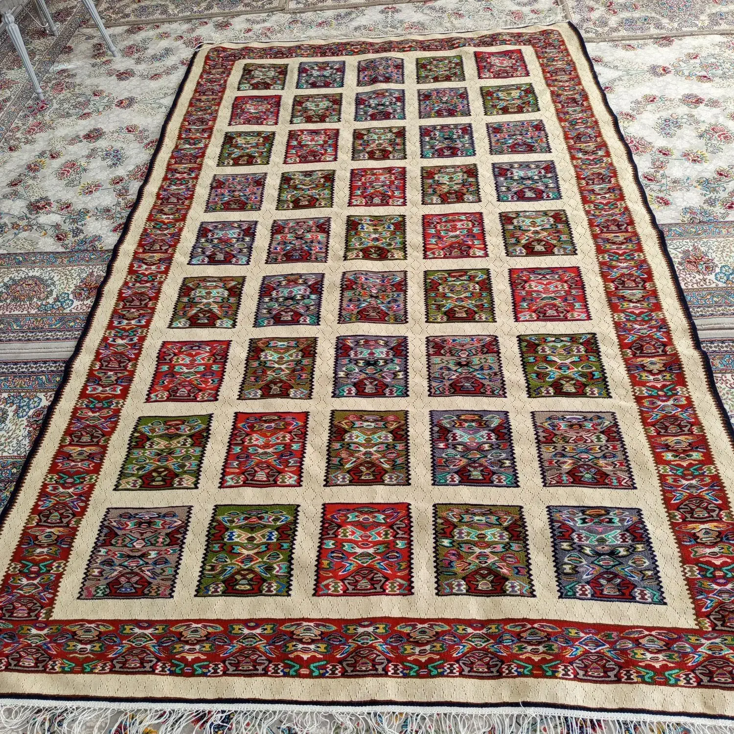 سجاده پرده ای بزرگ|گلیم، جاجیم، گبه|سنندج, |دیوار