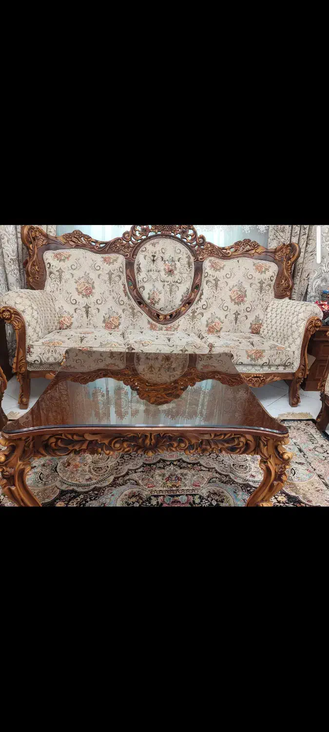 فروش مبل استیل ۷ نفره با میز و ۲ عدد عسلی|مبلمان خانگی و میز عسلی|تهران, تهرانسر شمالی|دیوار